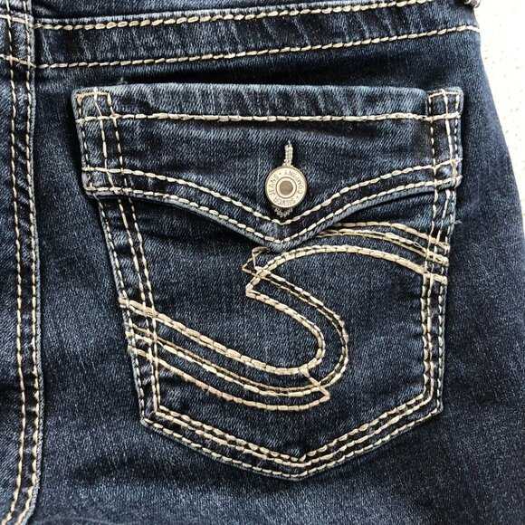 Silver Jeans Women's Suki Capri Jeans Size 26 Blue Denim Cropped Casual Y2K - Picture 14 of 14